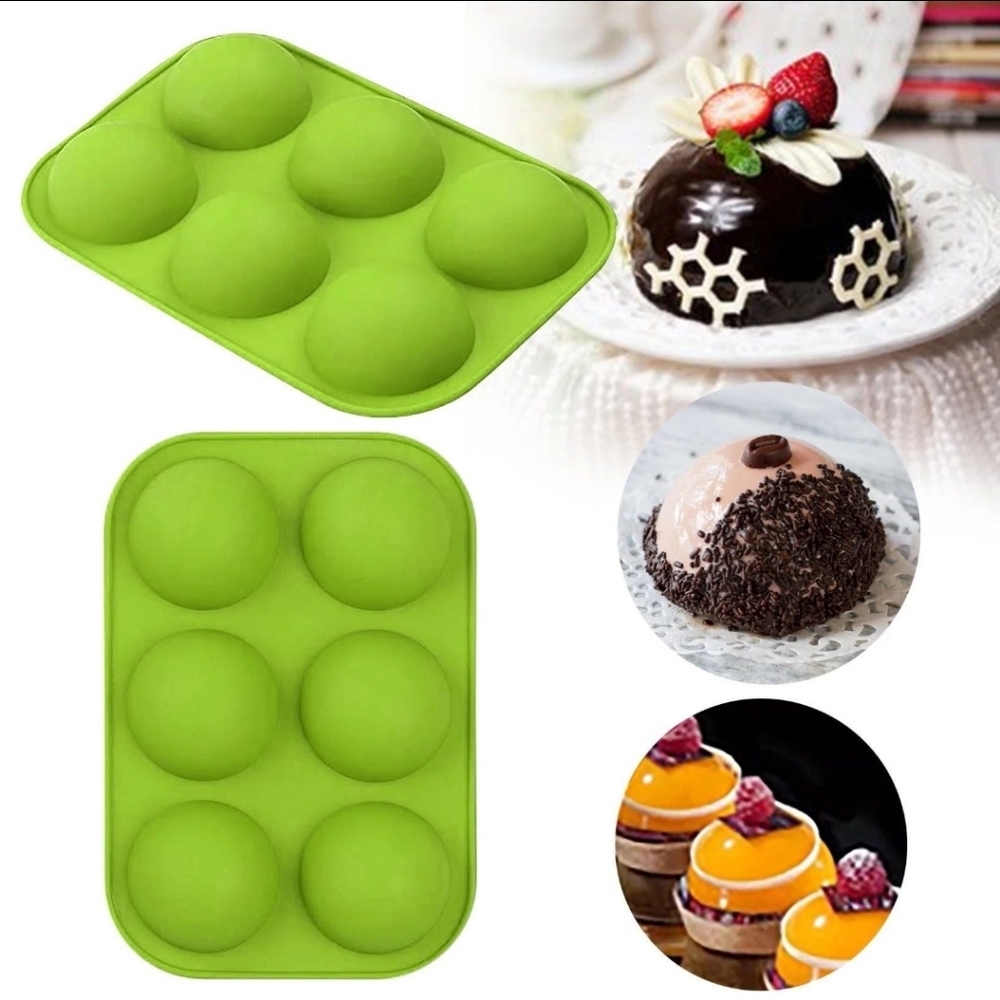 New" 6 Hot cocoa bombs silicone mold Half